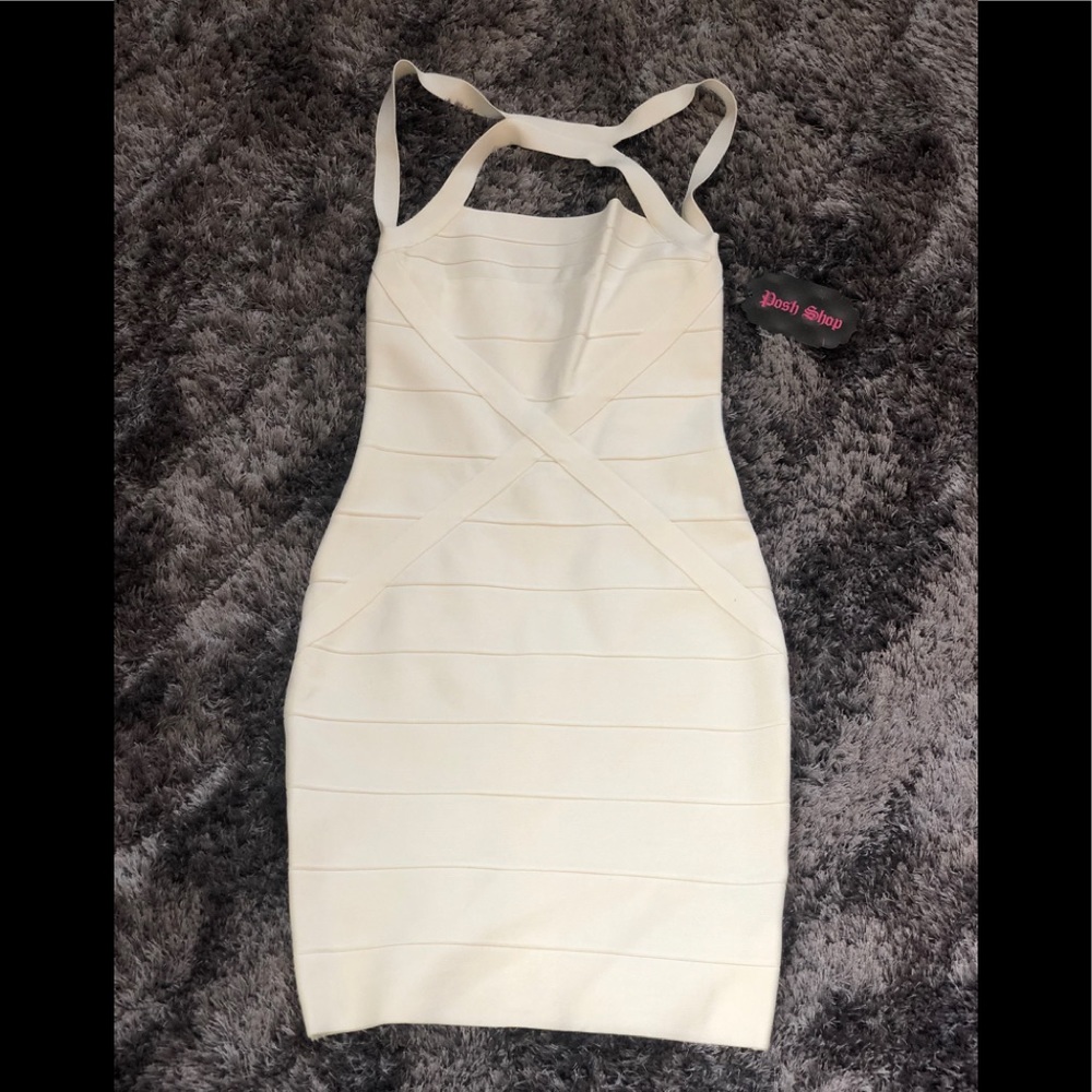 White Bandage Dress with Straps